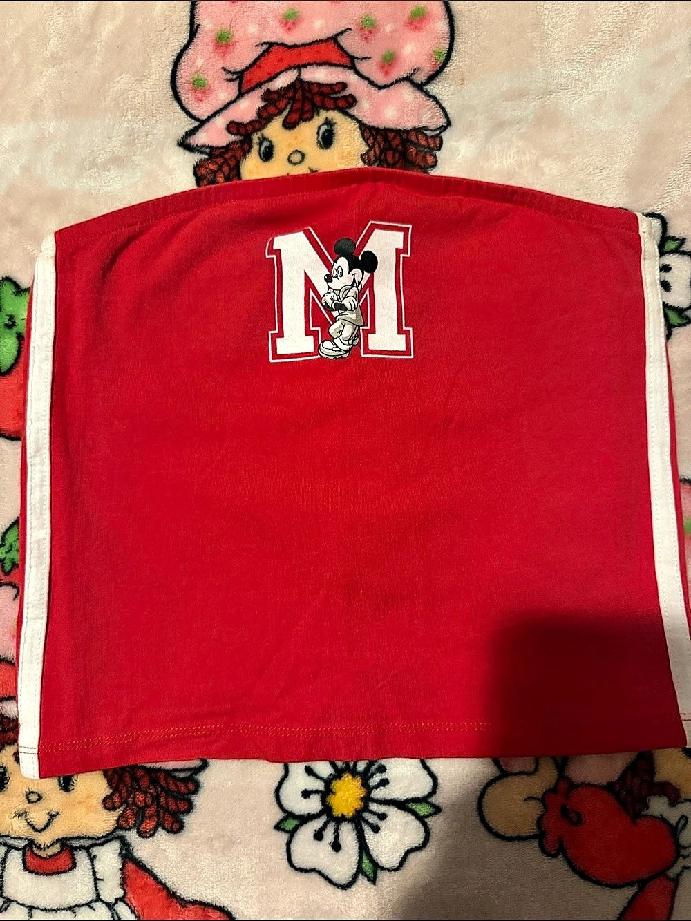 Aeropostale Mickey & Friends Mickey Mouse M Cropped Tube Top Red & White Crop